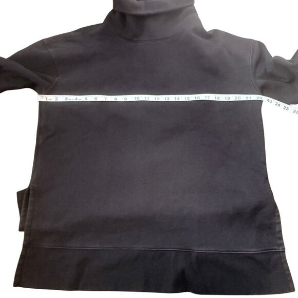 Athleta Women's Funnel Neck Side Slit Oversized Pullover Sweatshirt Black Medium - Picture 8 of 10